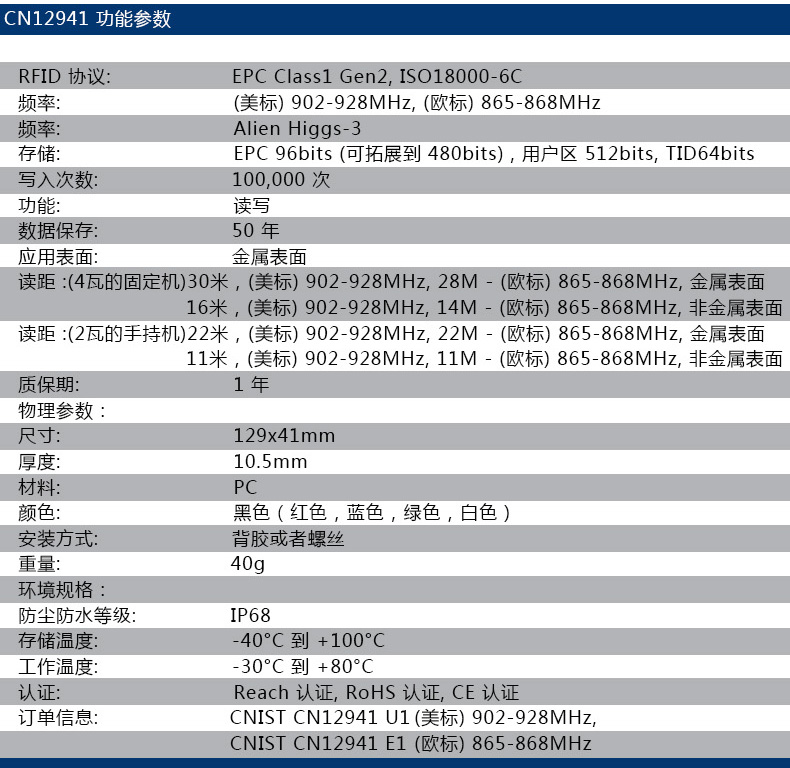 RFID电子标签 抗金属标签(图43)