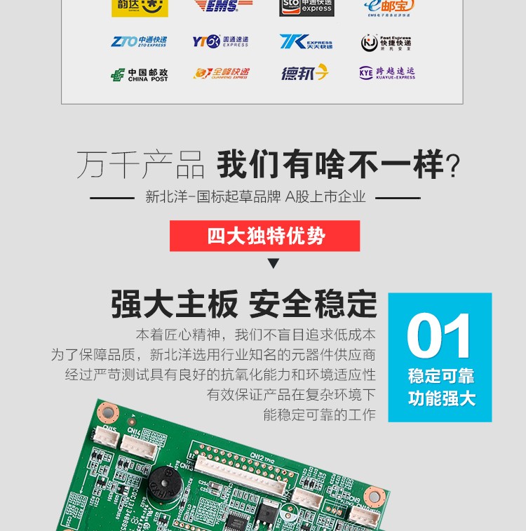 新北洋 （SNBC）BTP-L540H标签打印机 USB+网口条码不干胶热敏快递单打印机电子面单打印机(图4)